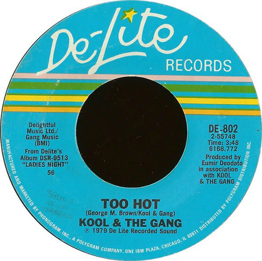 Kool & The Gang : Too Hot / Tonight's The Night (7", Single, Styrene, 56 )