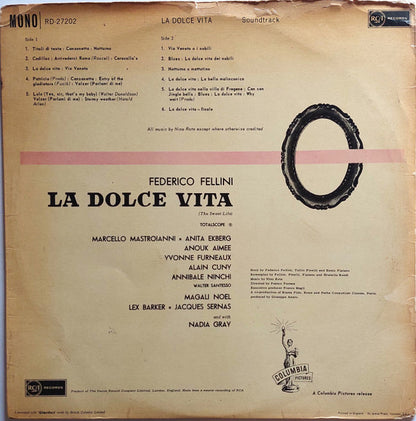 Nino Rota : La Dolce Vita (LP, Album, Mono, Gat)