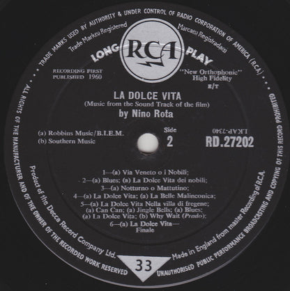Nino Rota : La Dolce Vita (LP, Album, Mono, Gat)