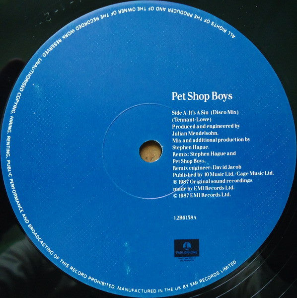 Pet Shop Boys : It's A Sin (12", Single)