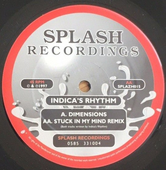 Indicas Rhythm : Dimensions / Stuck In My Mind (Remix) (12")