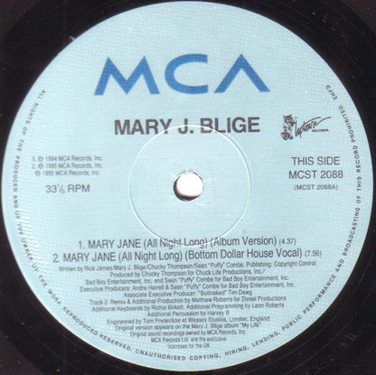 Mary J. Blige : Mary Jane (All Night Long) (12", Single)