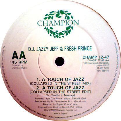 DJ Jazzy Jeff & The Fresh Prince : A Touch Of Jazz (12", Single)