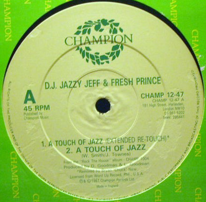 DJ Jazzy Jeff & The Fresh Prince : A Touch Of Jazz (12", Single)