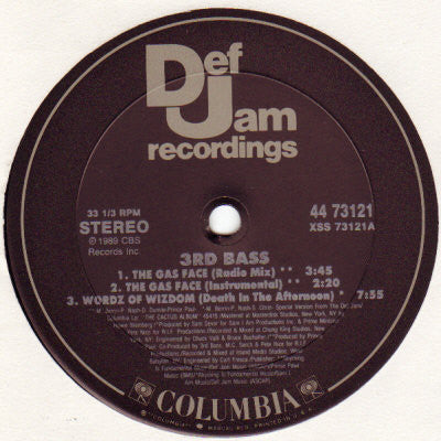 3rd Bass : The Gas Face (12")