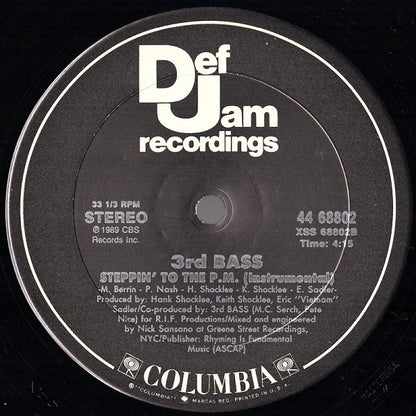 3rd Bass : Steppin' To The A.M. (12")