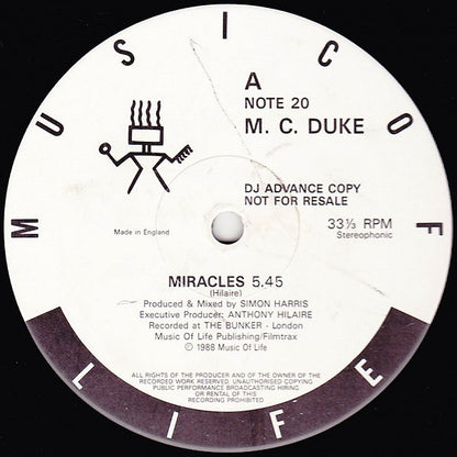 MC Duke : Miracles (12", Promo)