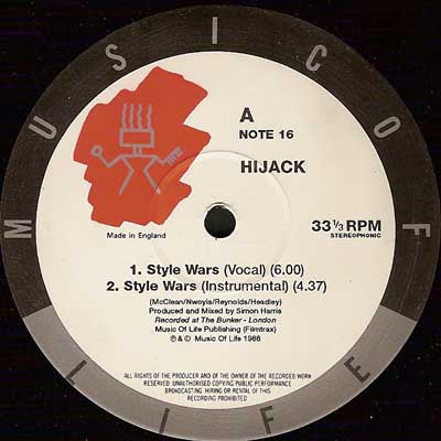 Hijack (2) : Style Wars (12")