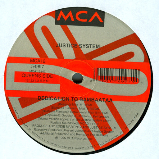 Justice System : Dedication To Bambaataa (12")