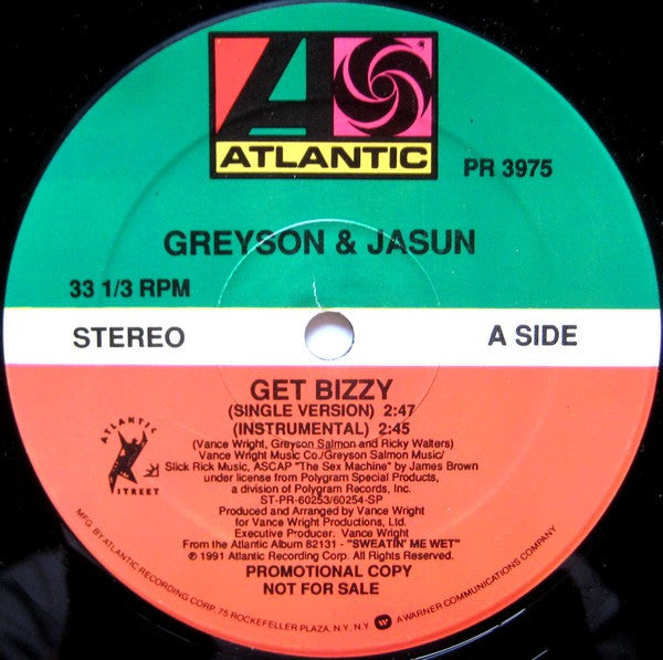 Greyson & Jasun : Get Bizzy / No Shortz (12", Promo)