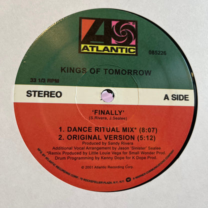 Kings Of Tomorrow Featuring Julie McKnight : Finally (12", EP, Unofficial)