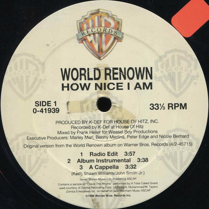 World Renown : How Nice I Am (12")