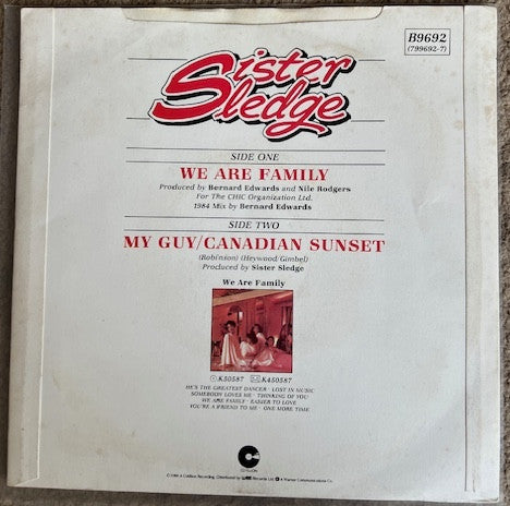 Sister Sledge : We Are Family (1984 Remix By Bernard Edwards) (7", Single, Sol)