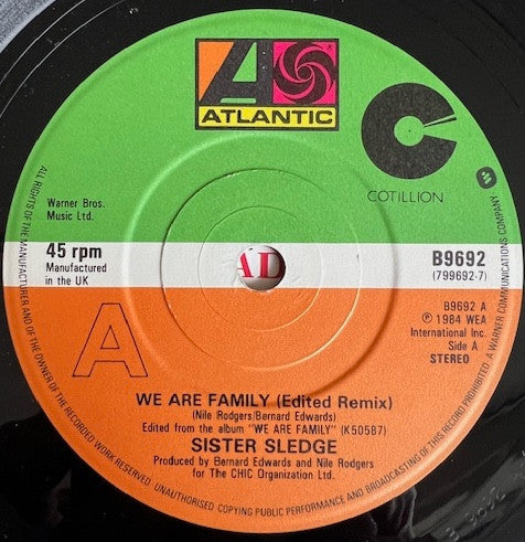 Sister Sledge : We Are Family (1984 Remix By Bernard Edwards) (7", Single, Sol)