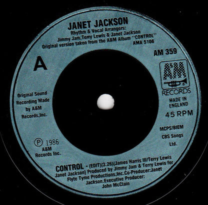Janet Jackson : Control (7", Single, JA )