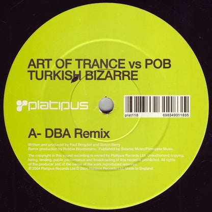 Art Of Trance Vs Pob : Turkish Bizarre (12")