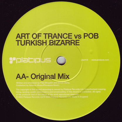 Art Of Trance Vs Pob : Turkish Bizarre (12")