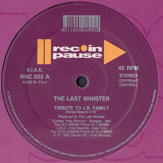 The Last Minister : Tribute To J.B. Family / Feel Free (12")