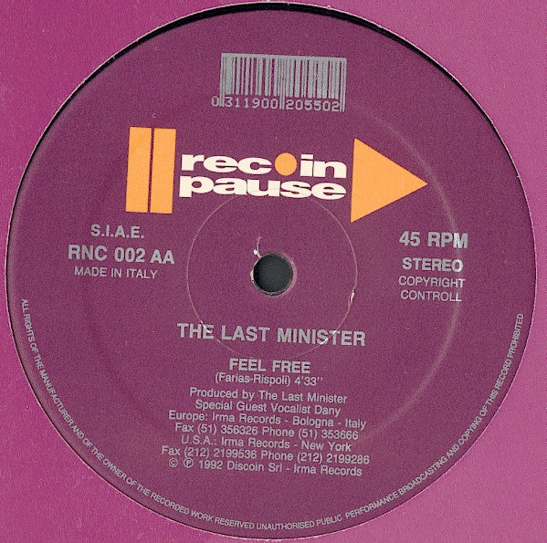 The Last Minister : Tribute To J.B. Family / Feel Free (12")
