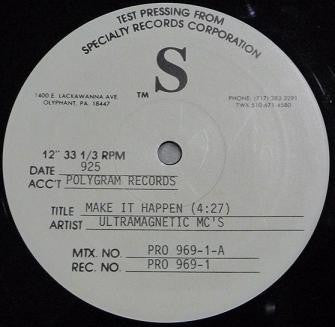 Ultramagnetic MC's : Make It Happen (12", TP)