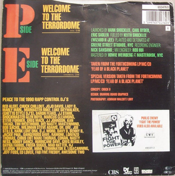 Public Enemy : Welcome To The Terror Dome (7", Single)