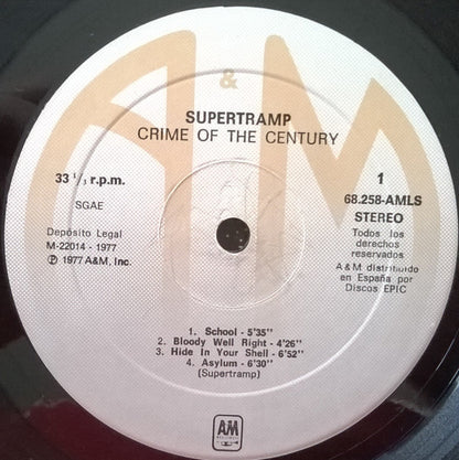 Supertramp : Crime Of The Century (LP, Album, RE)