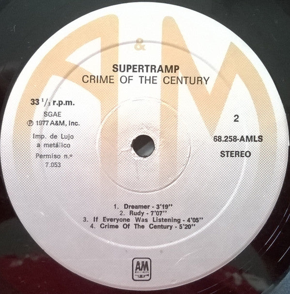 Supertramp : Crime Of The Century (LP, Album, RE)