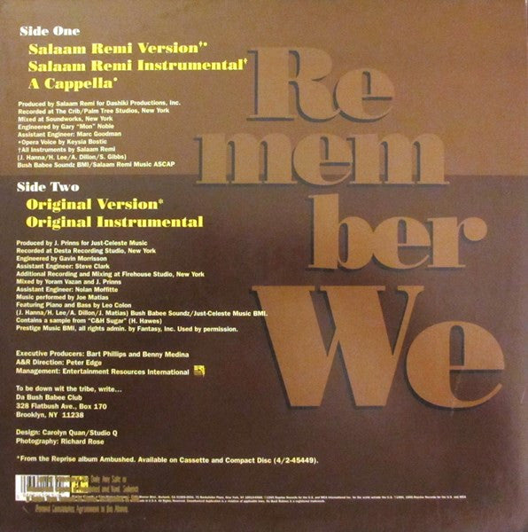 Da Bush Babees : Remember We (12")