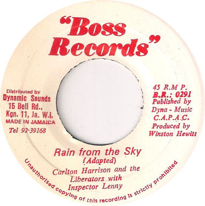 Carlton Harrison And Liberators With Inspector Lenny : Rain From The Sky (7")