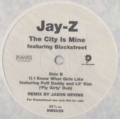 Jay-Z Featuring Blackstreet : The City Is Mine (12", Promo)