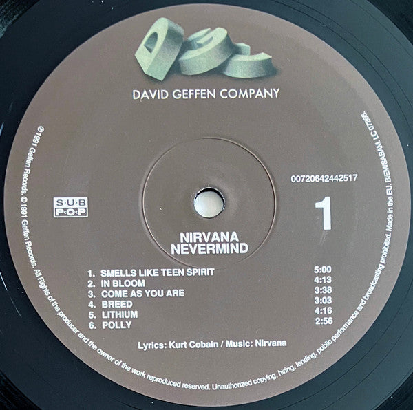 Nirvana : Nevermind (LP, Album, RE, RP, MPO)