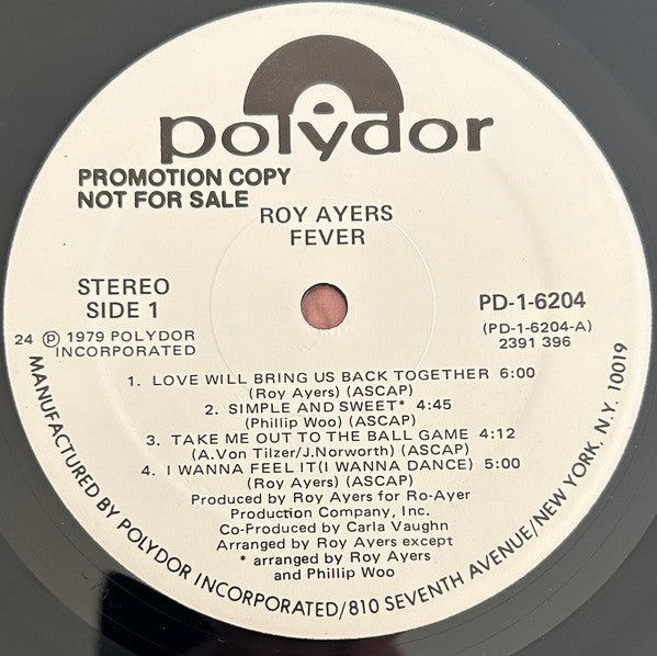 Roy Ayers : Fever (LP, Album, Promo, Mon)