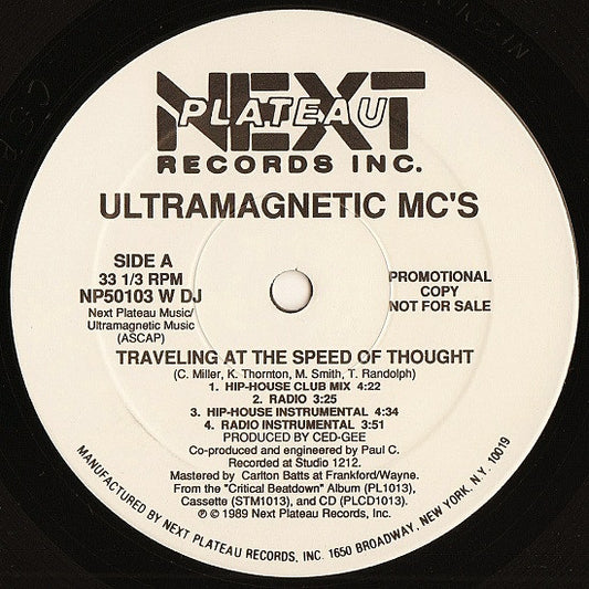 Ultramagnetic MC's : Traveling At The Speed Of Thought / A Chorus Line (12", Promo)