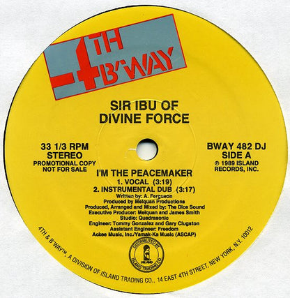 Sir Ibu : I'm The Peacemaker (12", Promo)