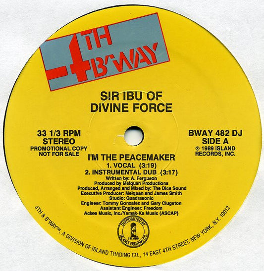 Sir Ibu : I'm The Peacemaker (12", Promo)