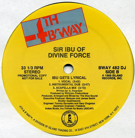 Sir Ibu : I'm The Peacemaker (12", Promo)