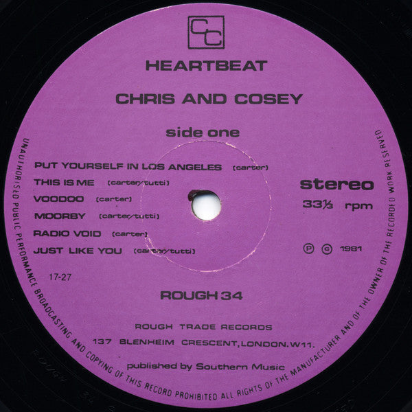 Chris And Cosey* : Heartbeat (LP, Album)