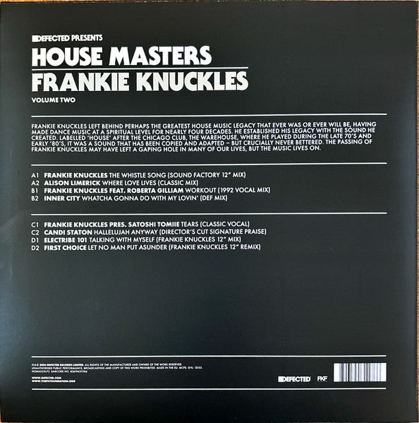 Frankie Knuckles : House Masters (Volume Two) (2x12", Comp)