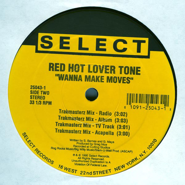 Red Hot Lover Tone : Wanna Make Moves (12")