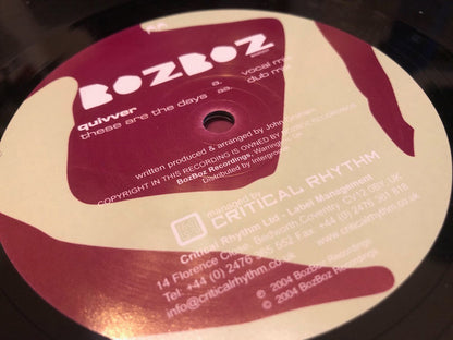 Quivver : These Are The Days (12")