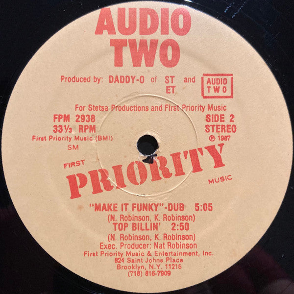 Audio Two : Make It Funky / Top Billin' (12", Yel)