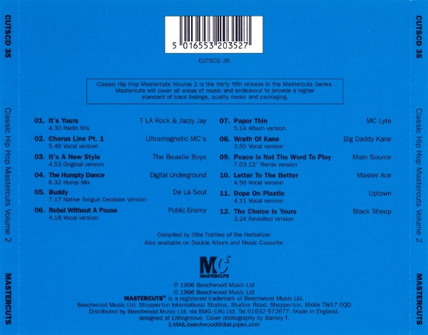 Various : Classic Hip Hop Mastercuts Volume 2 (CD, Comp)