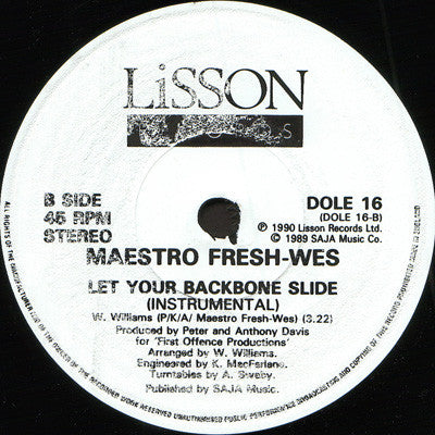 Maestro Fresh-Wes : Let Your Backbone Slide (7")