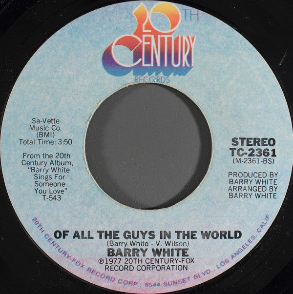 Barry White : Playing Your Game, Baby (7", Styrene, Pit)
