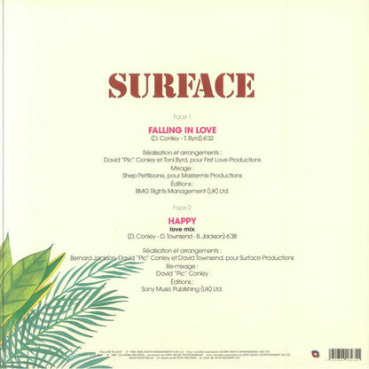 Surface : Falling In Love / Happy (Love Mix) (12", Maxi, RE)
