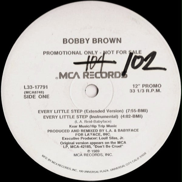 Bobby Brown : Every Little Step (12", Promo)