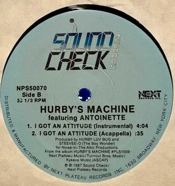 Hurby's Machine Featuring Antoinette : I Got An Attitude (12")