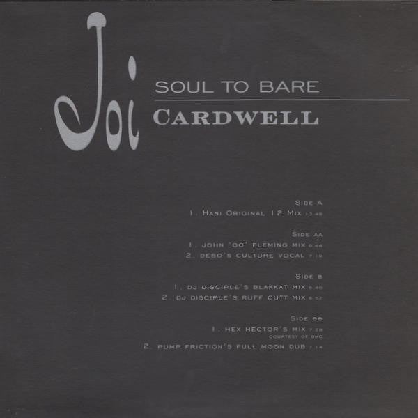 Joi Cardwell : Soul To Bare (2x12", Promo)