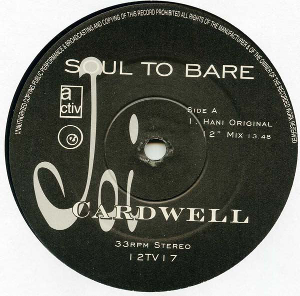Joi Cardwell : Soul To Bare (2x12", Promo)