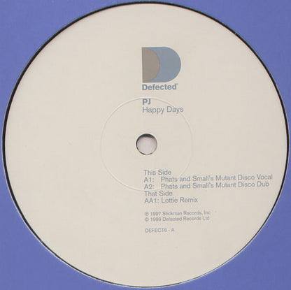 Paul Jacobs : Happy Days (Part 1) (12")